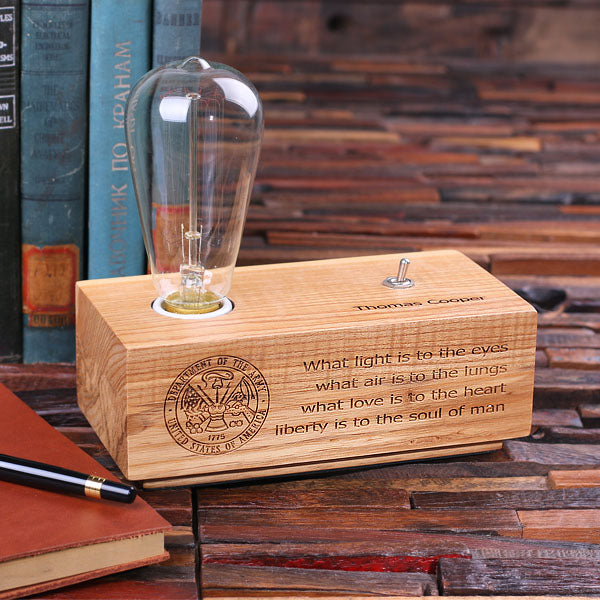 Personalized Edison Lamp With Vintage Bulb - Large