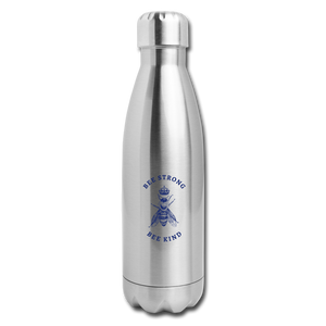 Bee Strong / Be Kind Insulated Stainless Steel Water Bottle - silver