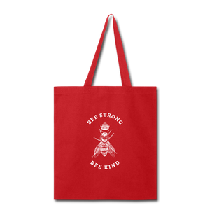 Bee Strong / Bee Kind Tote Bag - red
