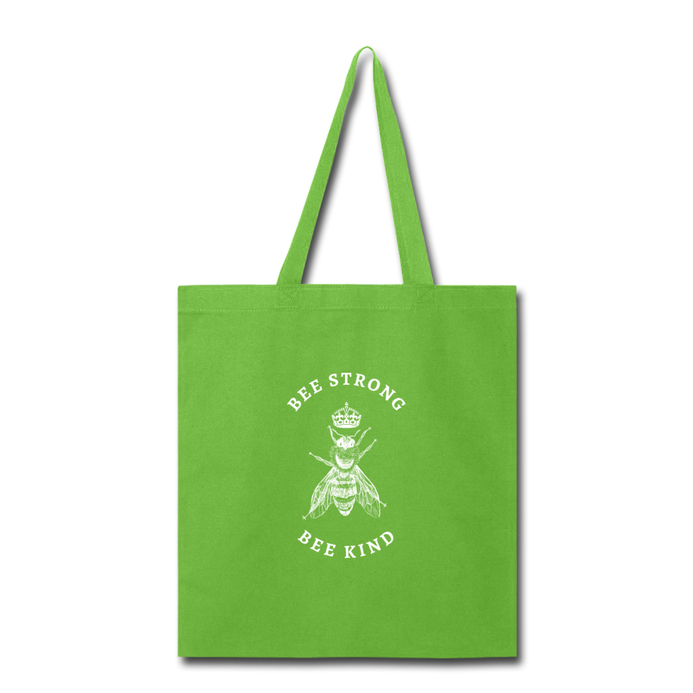 Bee Strong / Bee Kind Tote Bag - lime green
