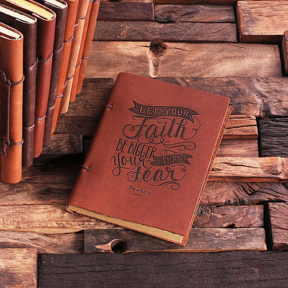 Personalized Light Brown Leather Journal