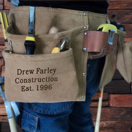 Personalized Engraved Suede Tool Belt