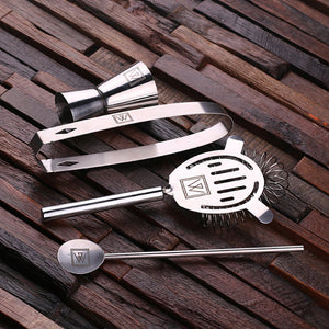 Personalized Monogrammed 5 PC. Stainless Steel Cocktail Set