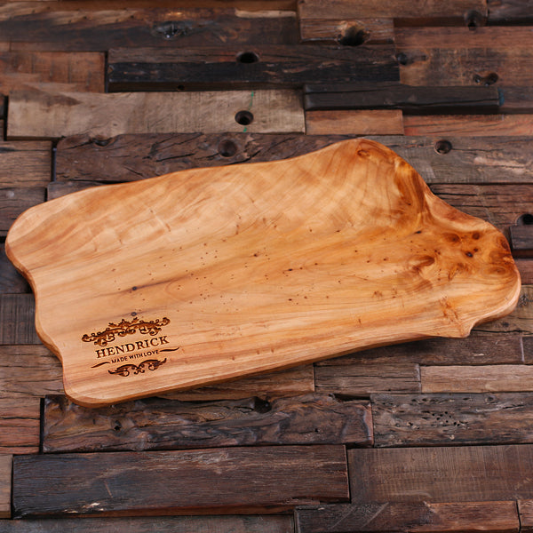Personalized Cedar Wood Cutting Board  Engraved and Monogramed with Family Name