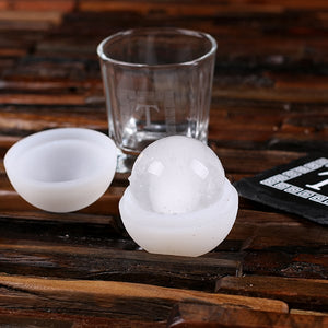 Whiskey Ball (Ice Ball Maker), Whiskey Glass, Slate Coaster, Engraved Wood Box