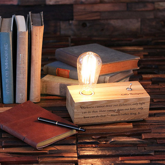 Personalized Edison Lamp With Vintage Bulb - Large