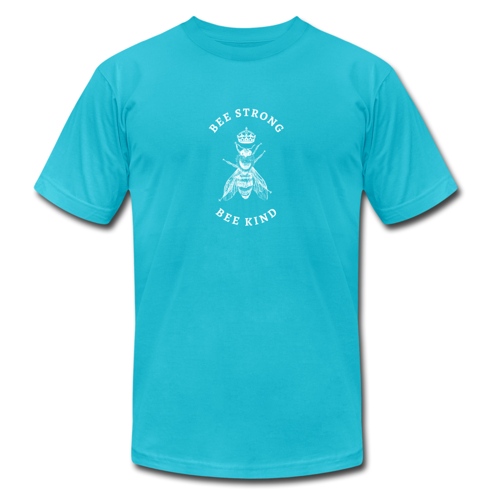 Bee Strong / Bee Kind Unisex Jersey T-Shirt by Bella + Canvas - turquoise