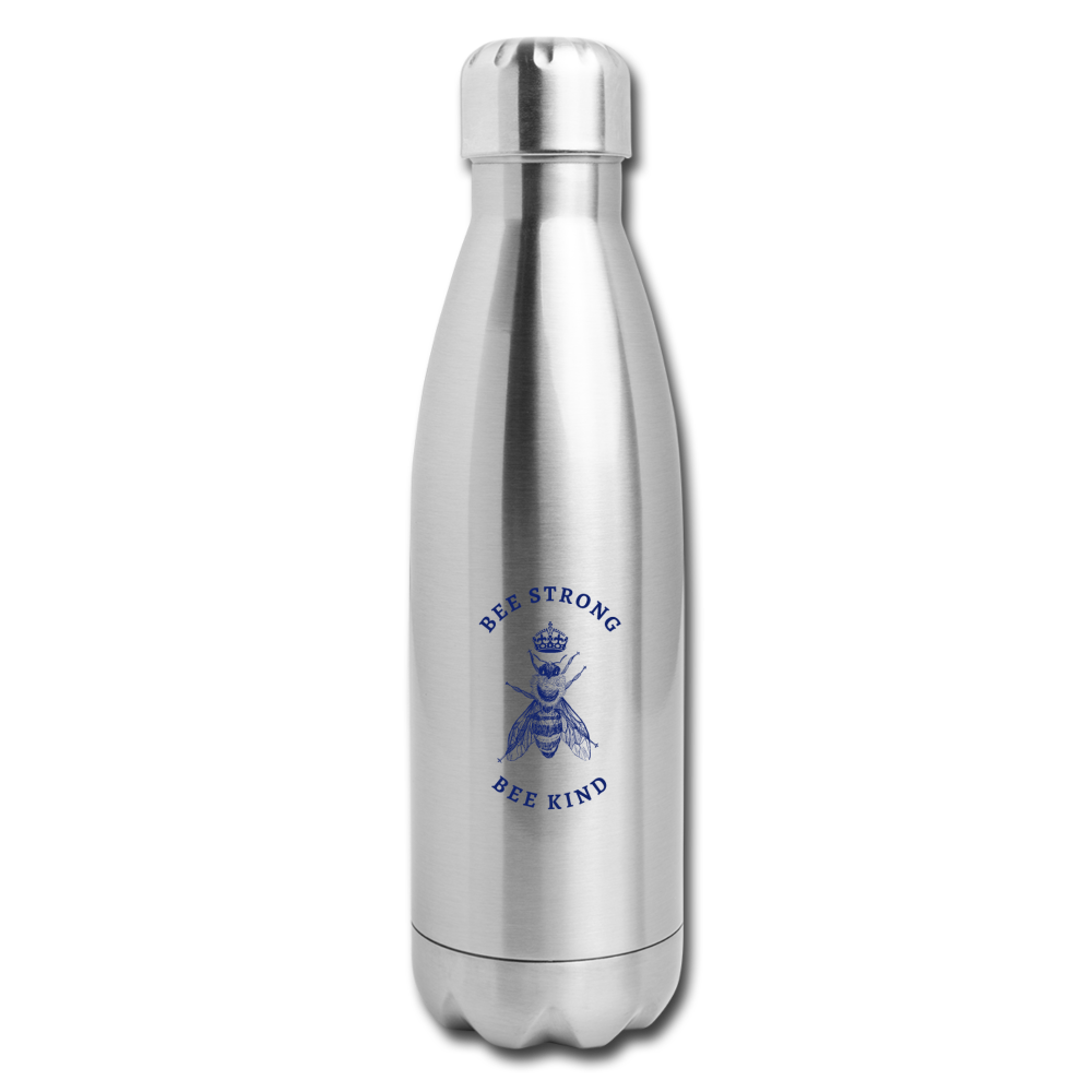Bee Strong / Be Kind Insulated Stainless Steel Water Bottle - silver