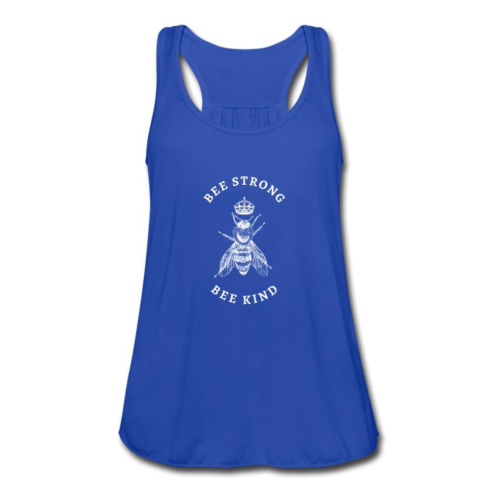 Bee Kind / Bee Strong Women's Flowy Tank Top by Bella - royal blue